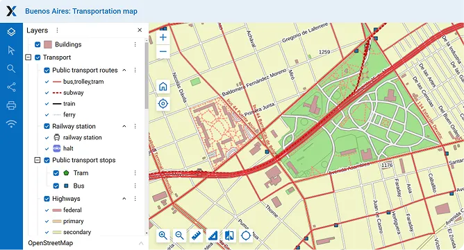 Interfaz cartográfica interactiva