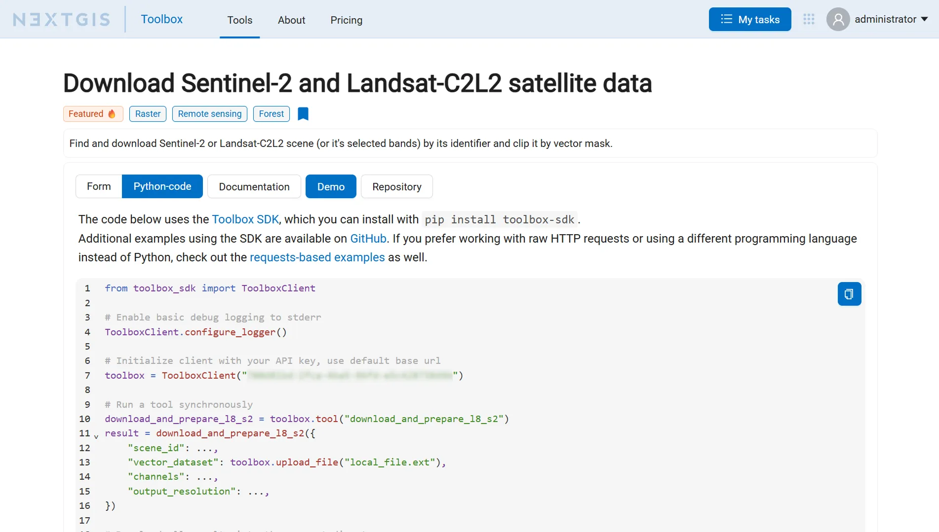 NextGIS Toolbox SDK (API)