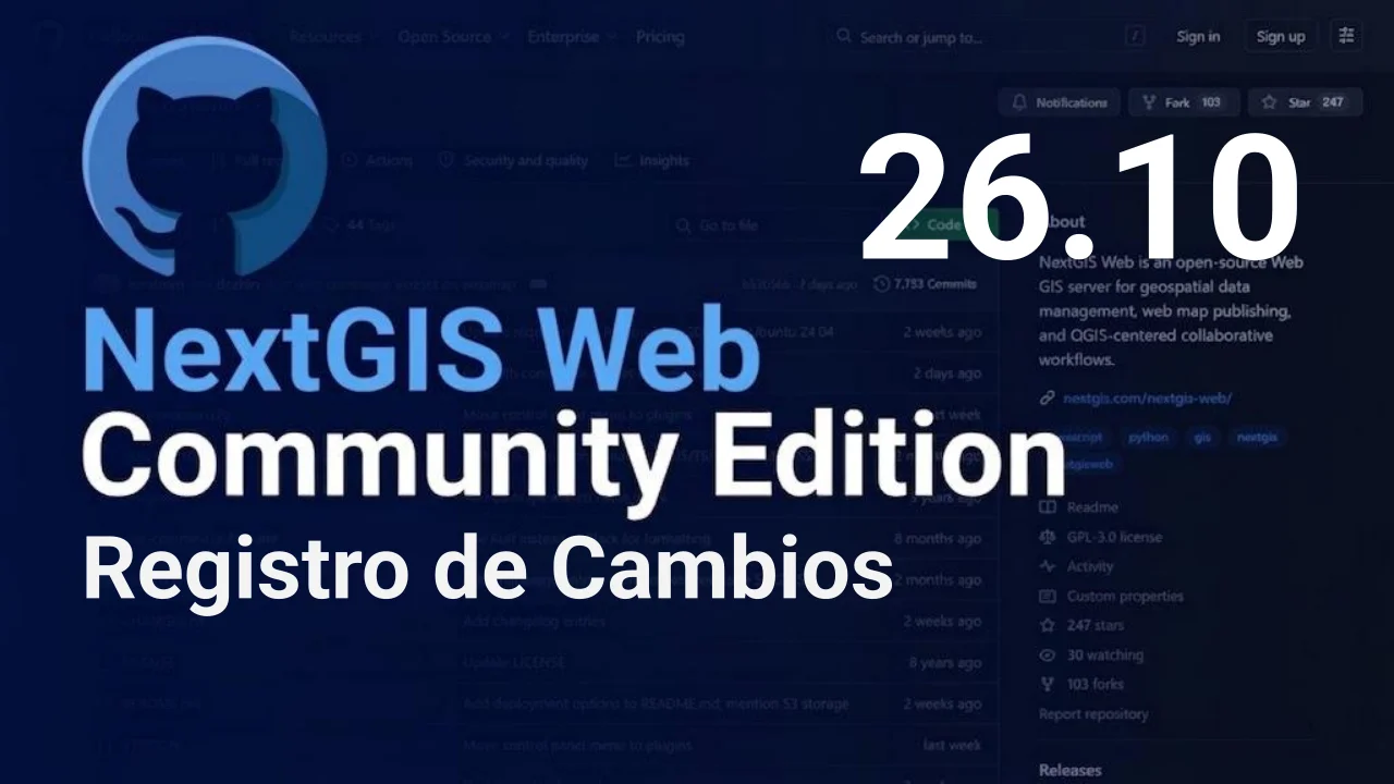NextGIS Web Community Edition 26.10.0 - Registro de cambios visual