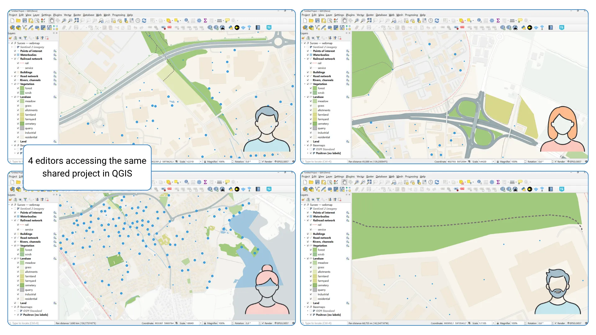 Conecta a múltiples usuarios de QGIS al mismo proyecto