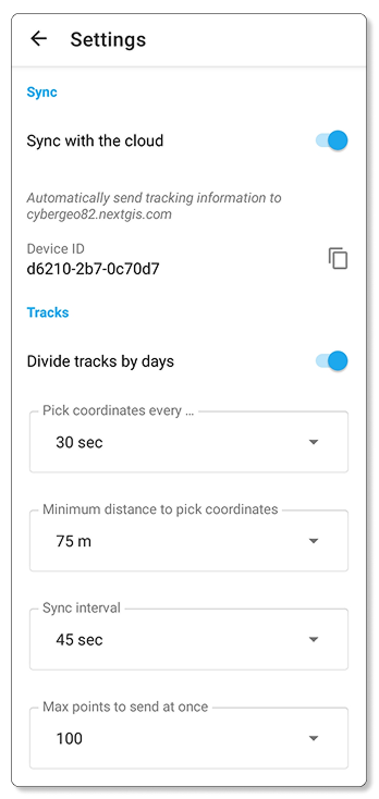 Configuración de la aplicación móvil